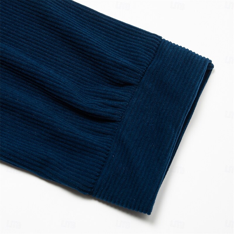 Men's Hoodie Blue Dark Green Hoodie Hooded Solid Color Color Block Lace up Vintage Style Hooded Home Sports & Outdoor Corduroy Vintage Daily Traditional / Vintage Spring Fall Clothing Apparel Hoodies4