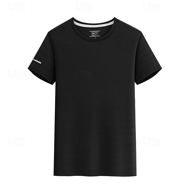 Men's T shirt Short Sleeve Crew Neck Tee Tshirt Muscle T-Shirt Short Sleeve Shirt Outdoor Quick Dry Workout Soft Sweat wicking Spandex Black White Blue Gym Climbing Camping / Hiking / Caving3