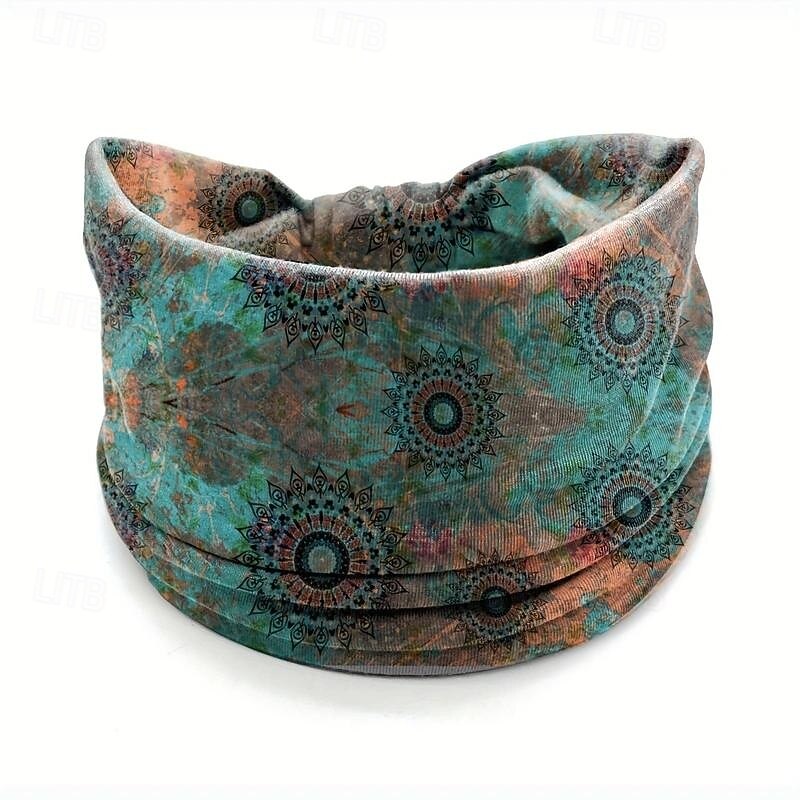 1pc Boho Printed Headband Vintage Mandala Flower Headband Elastic Sweat-absorbent Headwear Hair Accessories2