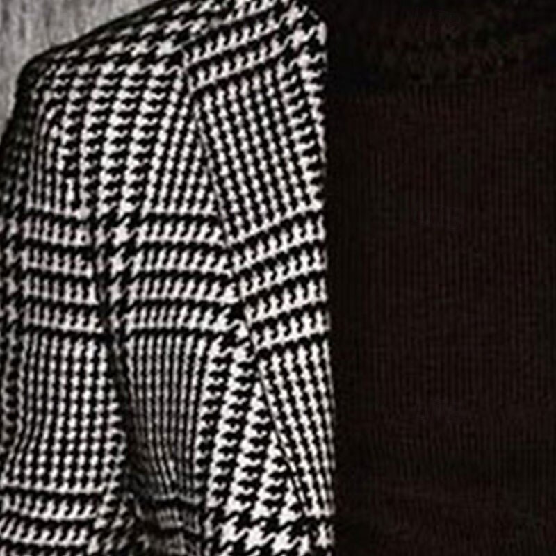 kentucky  derby Men's Houndstooth Long Sleeve Turndown Fashion Streetwear Business Work Wear to work Going out Buttons Print2