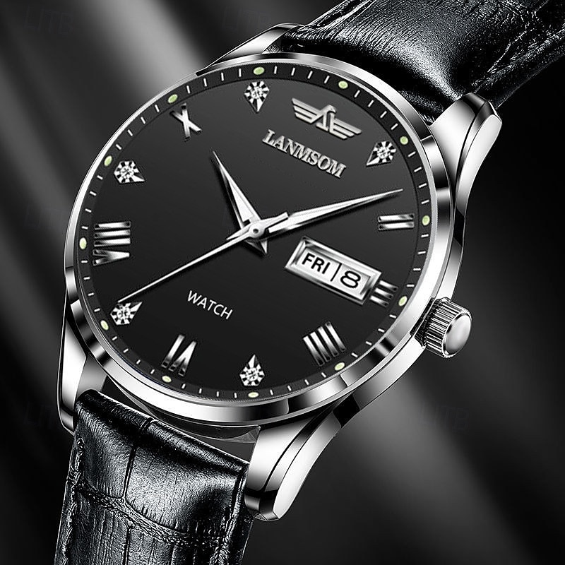 Brand Trend Fashion Sports Dual Calendar Waterproof Night Light Fully Automatic Steel Strip Quartz Men's Watch3