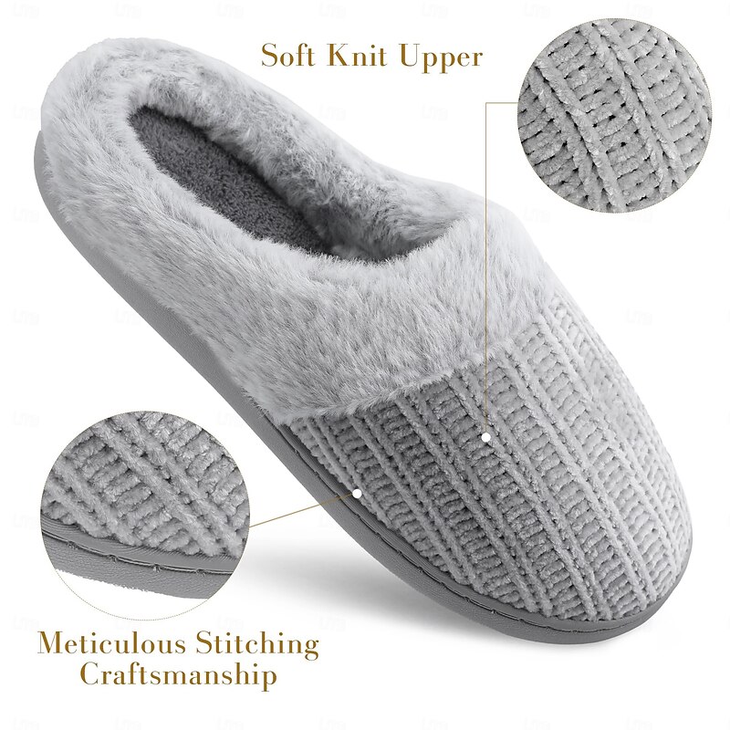 Women's Memory Foam Slippers Fuzzy, Non-Slip, Autumn Winter Warm Fluffy Plush House Slippers for Bedroom3