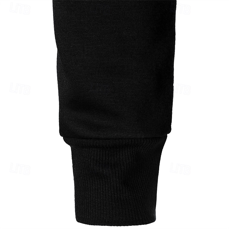 Men's Sweatshirt Zip Up Hoodie Full Zip Sweatshirt Black White Wine Navy Blue Khaki Standing Collar Color Block Zip Up Patchwork Sports & Outdoor Daily Holiday Polyester Streetwear Basic Casual3