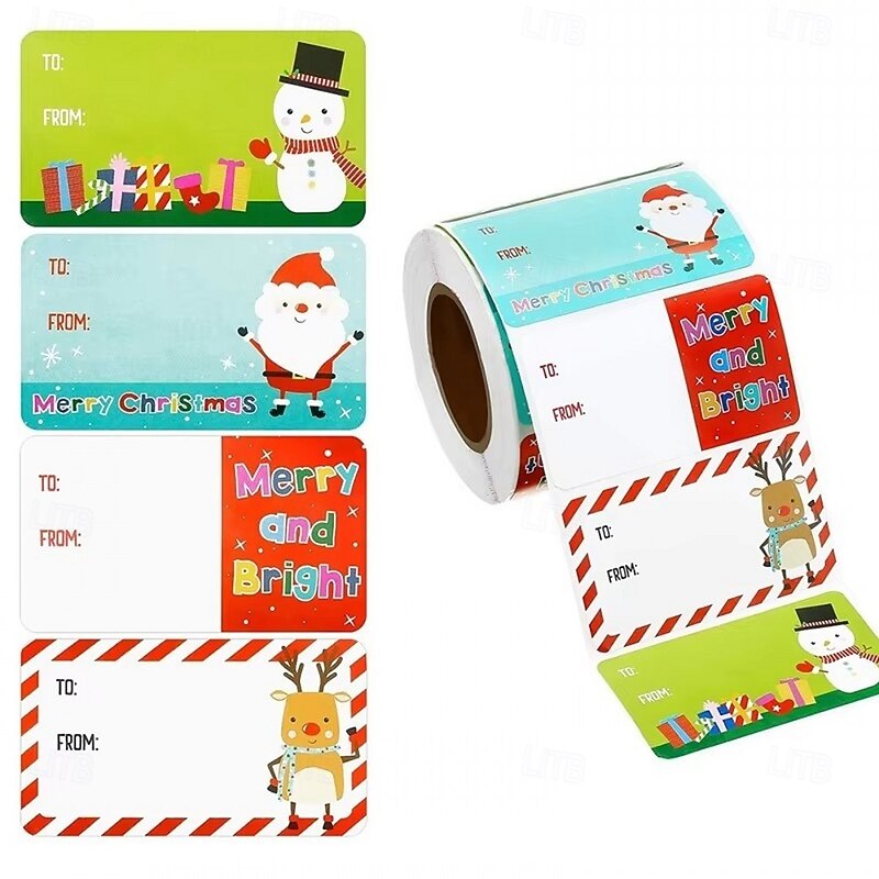 500Pcs Envelope Merry Christmas Decorations For Home 2023 Cristmas Xmas Seal Labels DIY Gifts Christmas Gift Packaging Stickers Christmas Day Decorative Gifts Sticker Labels4