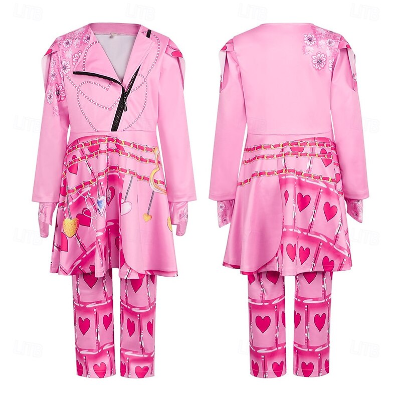 Descendants The Rise of Red Kids Bridget Kids Red Queen of Hearts Dress Pants Gloves Cosplay Costume Movie Cosplay for Women's Girls' Kid's Adults' Masquerade Party