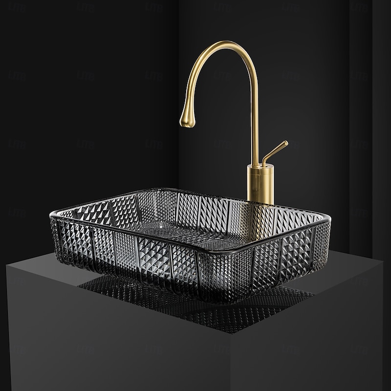 Vessel Sink for Bathroom Modern Rectangular Bathroom Vanity Sinks Above Counter Glass Countertop Basin sink4
