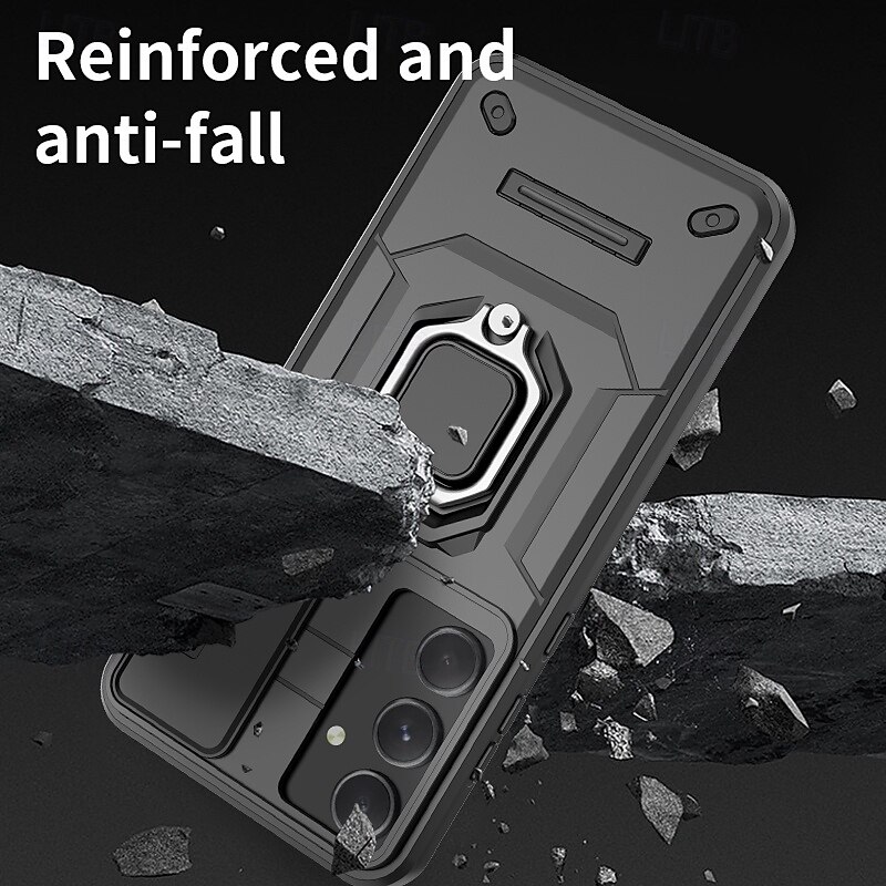 Phone Case For Samsung Galaxy S25 S24 S24 FE S23 Ultra Plus A55 5G A35 5G A25 A15 A14 A34 Back Cover Ring Holder Shockproof Retro TPU PC Metal4