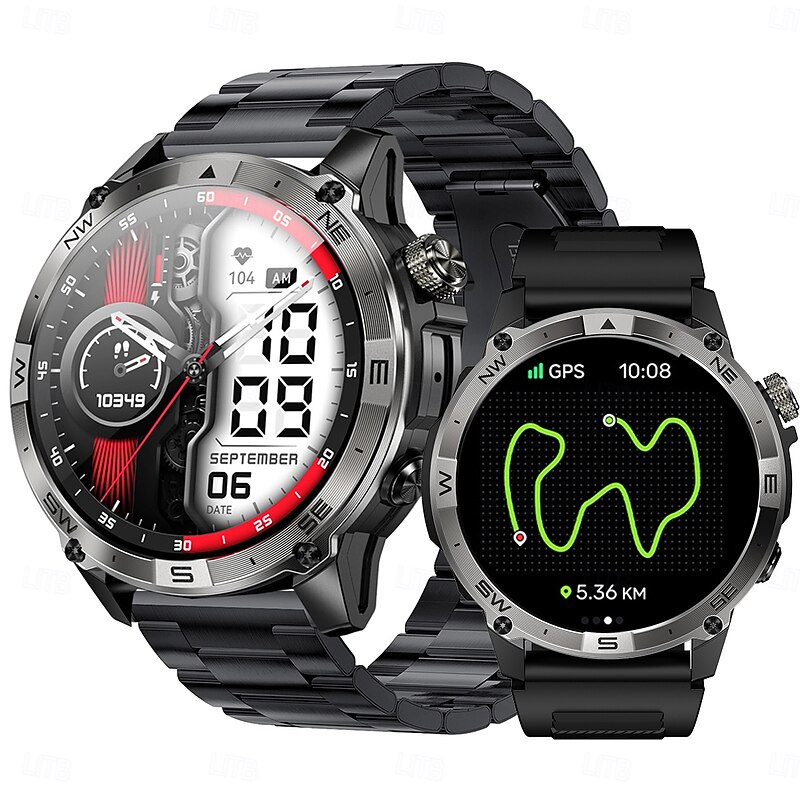 IMOSI GPS HK08 Smart Watch AMOLED Compass Altitude Air Pressure Bluetooth Call World Time 530MAH Sport Tracker Outdoor Clock