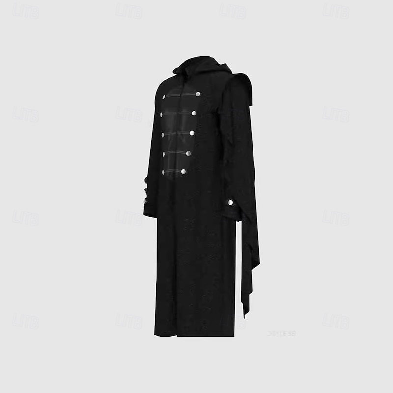 Punk & Gothic Medieval Renaissance Coat Masquerade Knight Ritter Fancy Dress Men's Fantasy Steampunk Masquerade Party / Evening Adults' Coat2