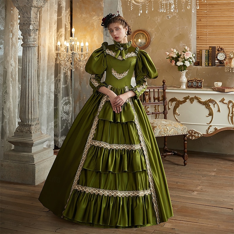 Gothic Rococo Victorian Dress Party Costume Christmas Dress Princess Shakespeare Solid Color Ball Gown Fancy Dress Women's Royal Christmas Halloween Carnival Party Evening Party Masquerade Adults'4