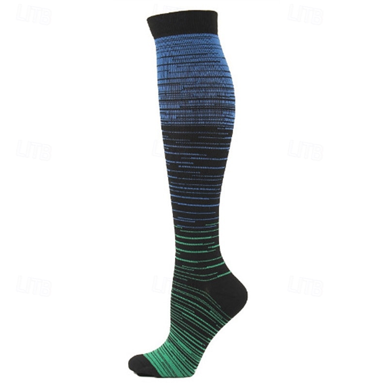 5 Pairs Men's Compression Socks Hiking Socks Sports Socks Breathable Soft Stretchy Comfortable Outdoor Patchwork Chinlon Dark Grey Yellow Blue for Hunting Cycling / Bike Camping / Hiking / Caving3