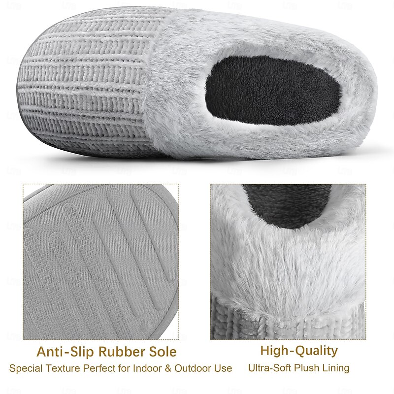 Women's Memory Foam Slippers Fuzzy, Non-Slip, Autumn Winter Warm Fluffy Plush House Slippers for Bedroom4