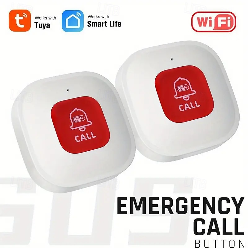 WiFi Smart SOS Call Button Wireless Caregiver Pager Phone Alert Transmitter Emergency Call Button for Elderly Patient2