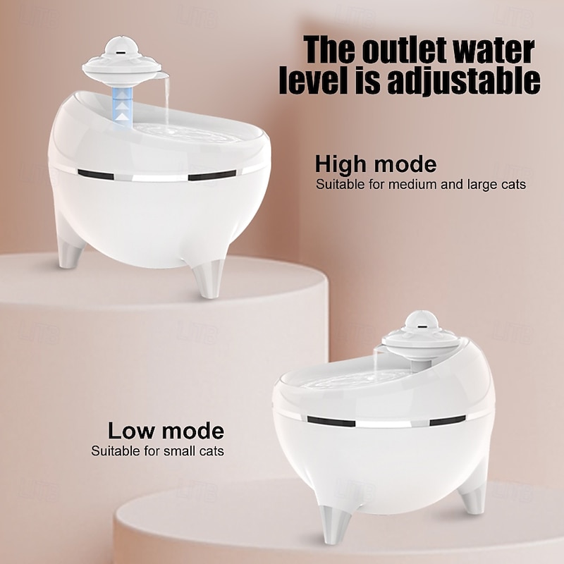 Dog Cat Pets Automatic Drinking Bowl / Dog Cat Bowls 1.6 L ABS+PC Easy to Install Fountain Bowls & Feeders Solid Colored White Bowls & Feeding Home Daily Indoor4