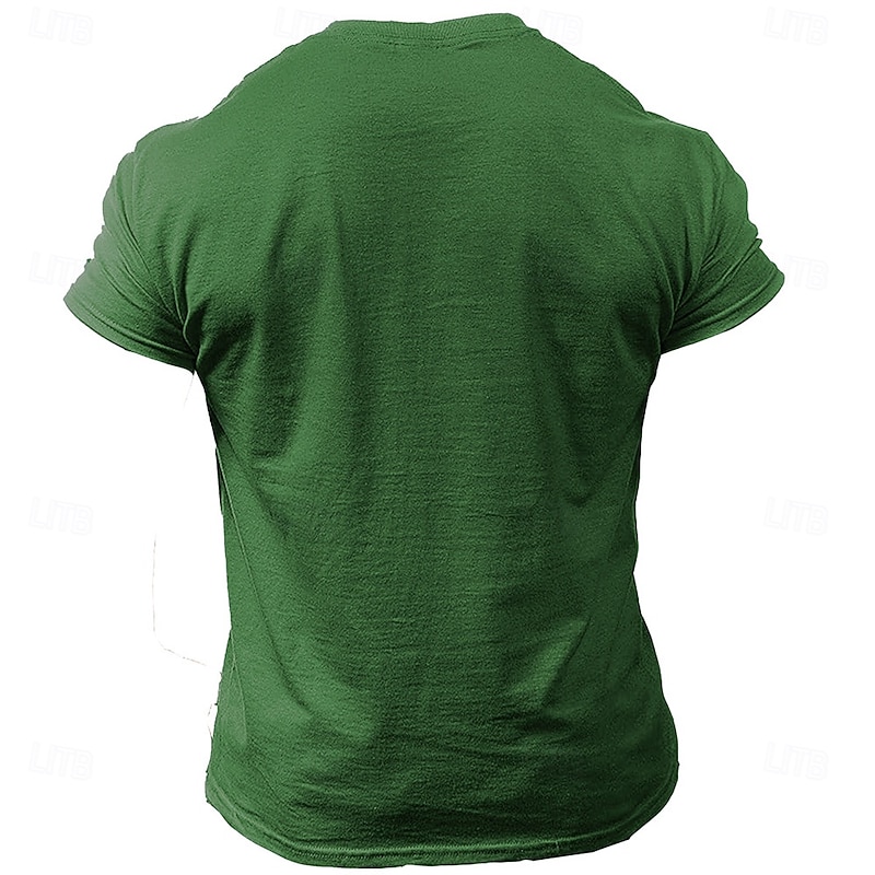 Christmas Men's Funny Christmas 3D T-shirts Santa Claus Fashion Athleisure 3D Print Tee Party Street Light Blue Black Light Green Short Sleeve Crew Neck Summer Spring Clothing Apparel S M L XL2