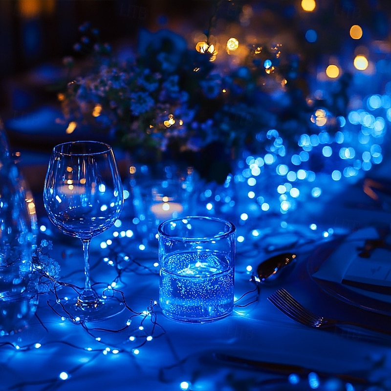 LED Fairy String Lights, Dimmable Copper Wire Lights with Remote Control 50M-500Leds 30M-300Leds 20m-200Leds 10m-100leds for Party, Wedding, Christmas Tree & Bedroom Decorations3