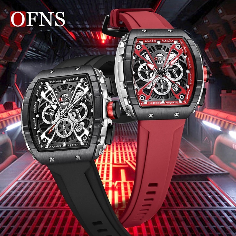 Men Quartz Watch Creative Fashion Business Wristwatch Luminous Calendar Chronograph Waterproof Rubber Strap Watch3