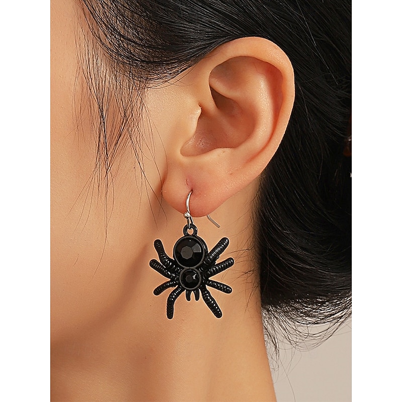 Halloween Spider, Skeleton Hand, Witch Hat, and Web Earrings Set – Festive Drop Dangle Earrings for Halloween Costumes4