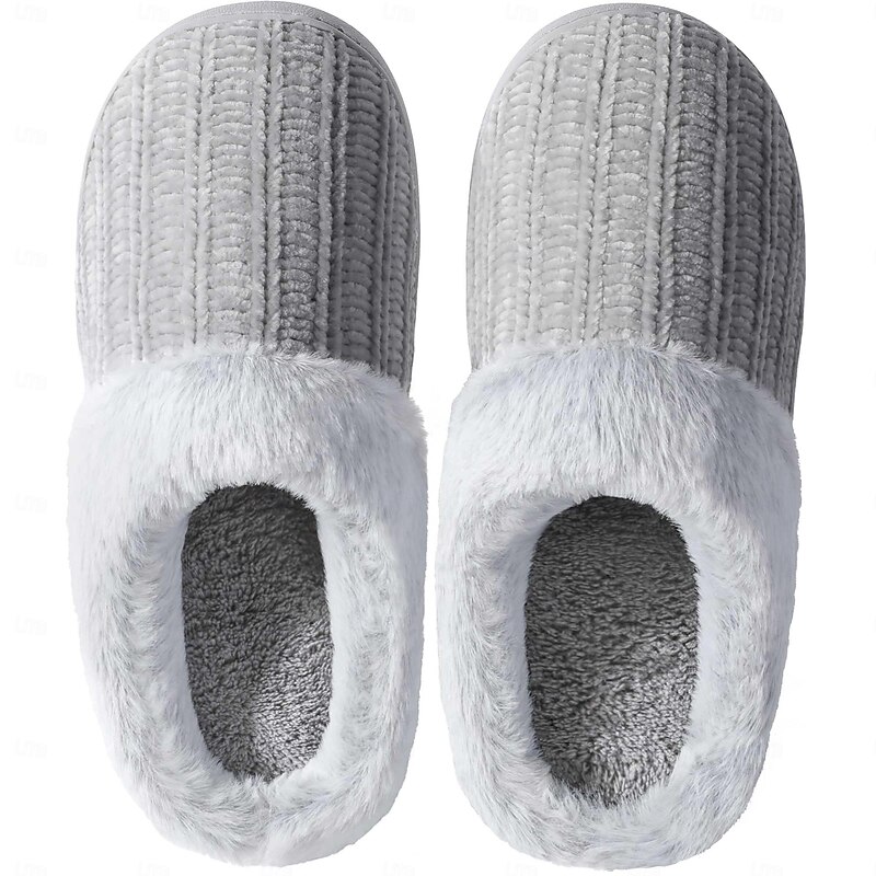 Women's Memory Foam Slippers Fuzzy, Non-Slip, Autumn Winter Warm Fluffy Plush House Slippers for Bedroom