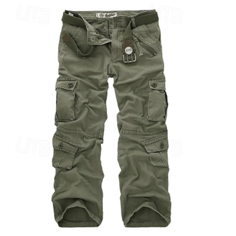 Men's Cargo Pants Cargo Trousers Pocket Plain Comfort Breathable Outdoor Daily Going out Fashion Casual Gray Green Yellow camouflage