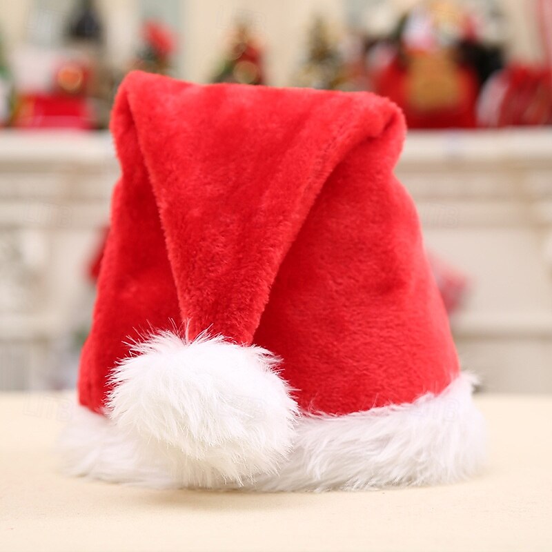 Christmas Hat with Long Plush Trim - Festive Holiday Decoration, Santa Hat for Christmas Parties and Events4