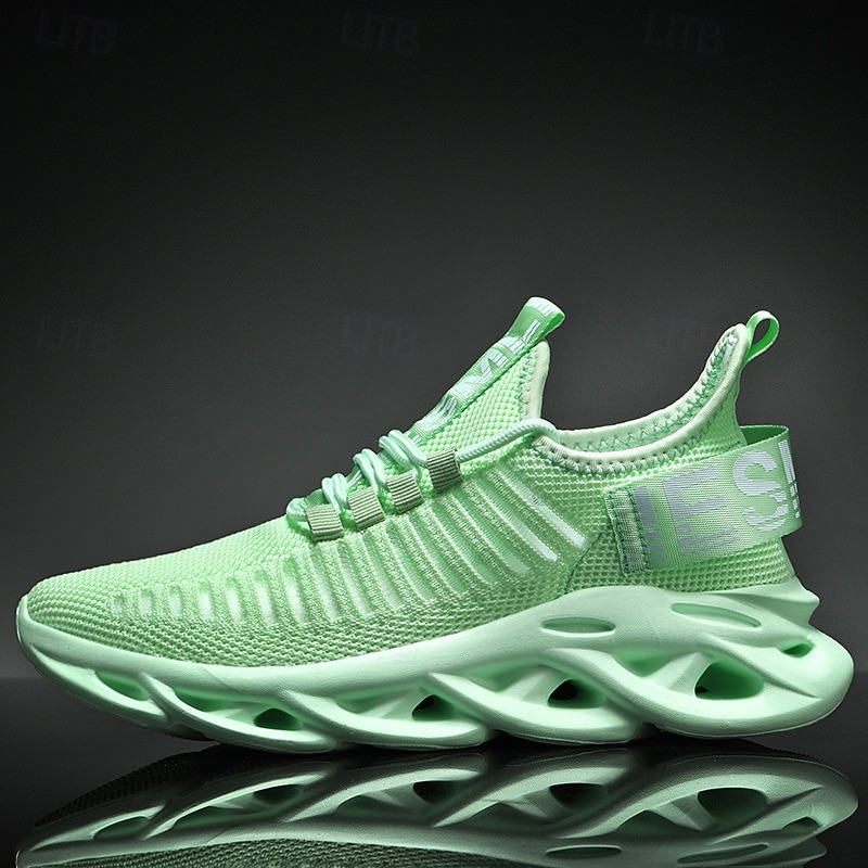 Men's Lightweight Breathable Mesh Sneakers with Air Cushion Sole in Mint Green, Stylish Athletic Running Shoes for Sports and Casual Wear2