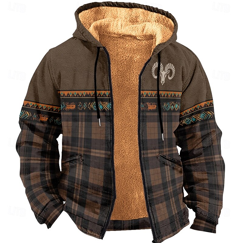 Men's Hoodie Hoodies Sweatshirt Brown Fall / Winter Designer