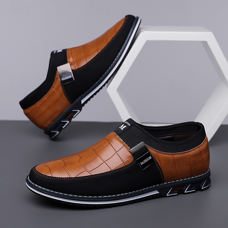 Men's Crocodile Pattern Faux Leather Slip-On Loafers - Stylish Casual Shoes with Comfortable Sole for Daily Wear2