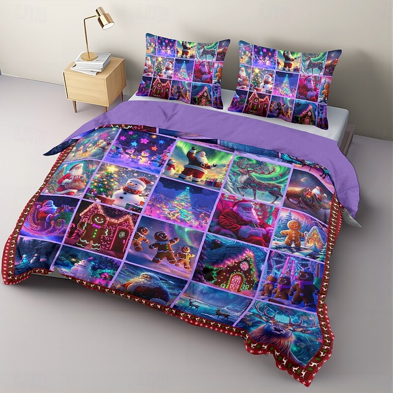 Christmas Duvet Cover Festive Holiday Christmas Comforter Set Full Includes Duvet Cover and Pillowcases Perfect for Adding Seasonal Cheer and Comfort to Your Bedroom Decor2