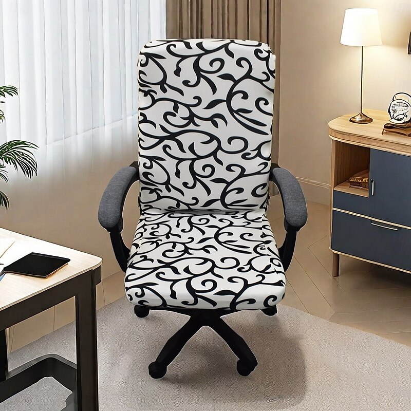 Office Chair Cover Stretchy and Durable Slipcover Furniture Protector for a Stylish and Comfortable Workspace Decor3
