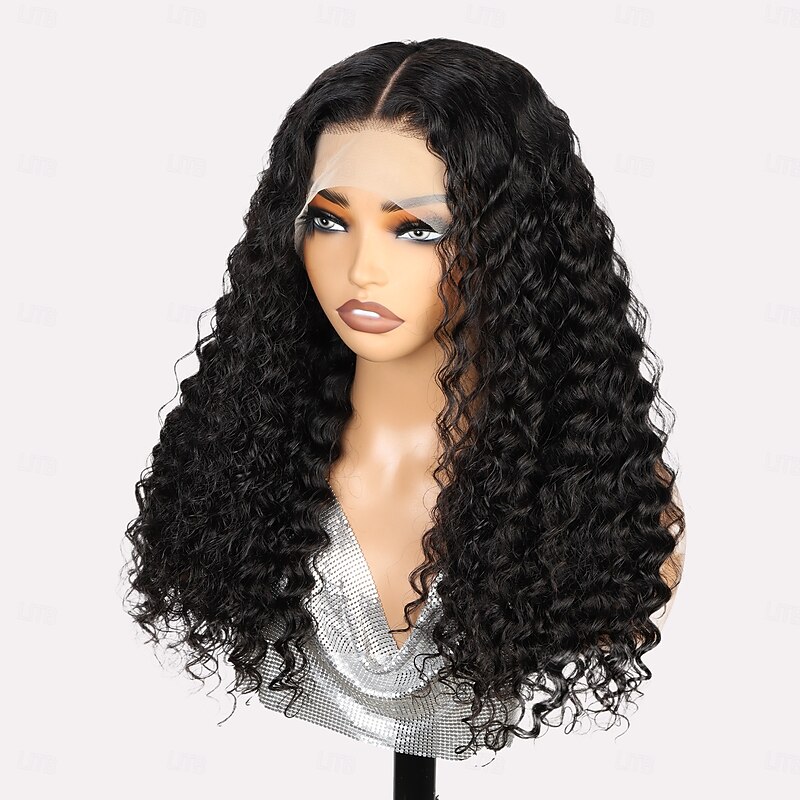 13x4 Human Hair Lace Front Wig High-end Wig Deep Wave Human Hair Wig 200% Density