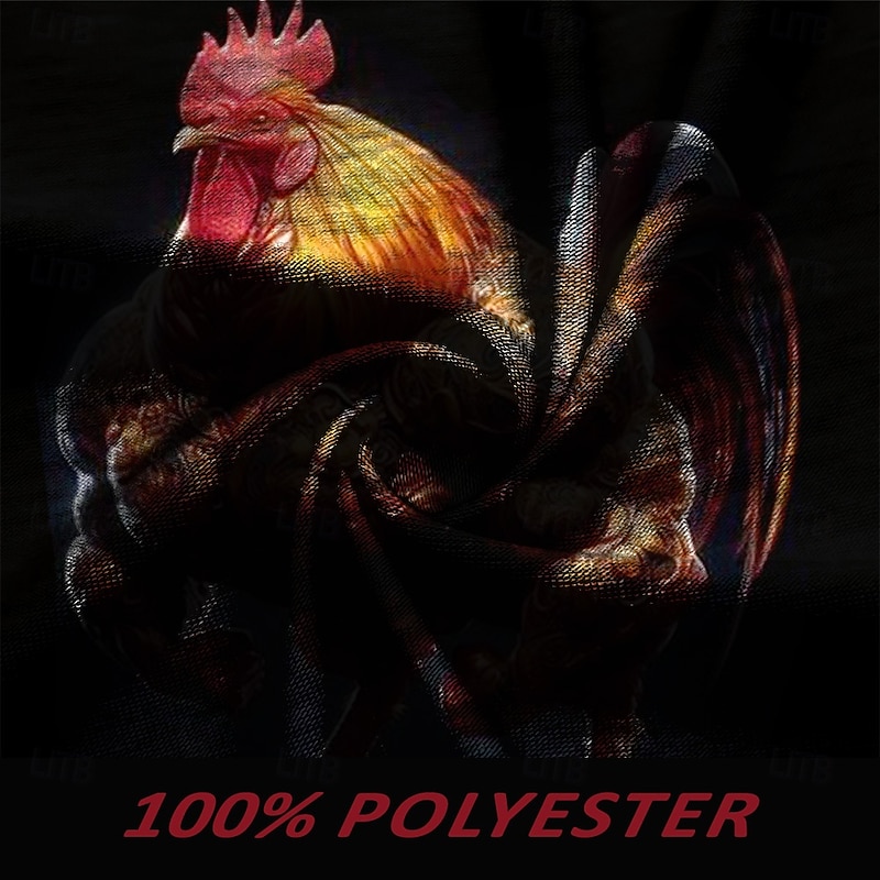 Men's Animal Rooster T Shirt Short Sleeve T shirt 3D Print Crew Neck Shirt Fashion Athleisure Street Sports Outdoor Black Summer Spring Clothing Apparel S M L XL XXL XXXL3