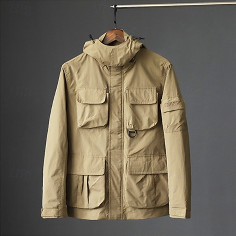 Men's Softshell Jacket Hiking Jacket Outdoor Windproof Water Resistant Lightweight Jacket Windbreaker Jacket Traveling Black Army Green Navy Blue Khaki2