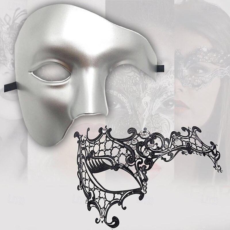 Halloween Mask The Phantom of the Opera Couples 2 PCS Sexy Costume Adults' Unisex Halloween Carnival Mardi Gras Evening Party Masquerade Easy Halloween Costumes Dress Up4