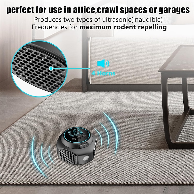 Ultrasonic Mice Repeller Electronic Rodent with Strobe Deterrent for Workshop Keep Pest You Hate Away4