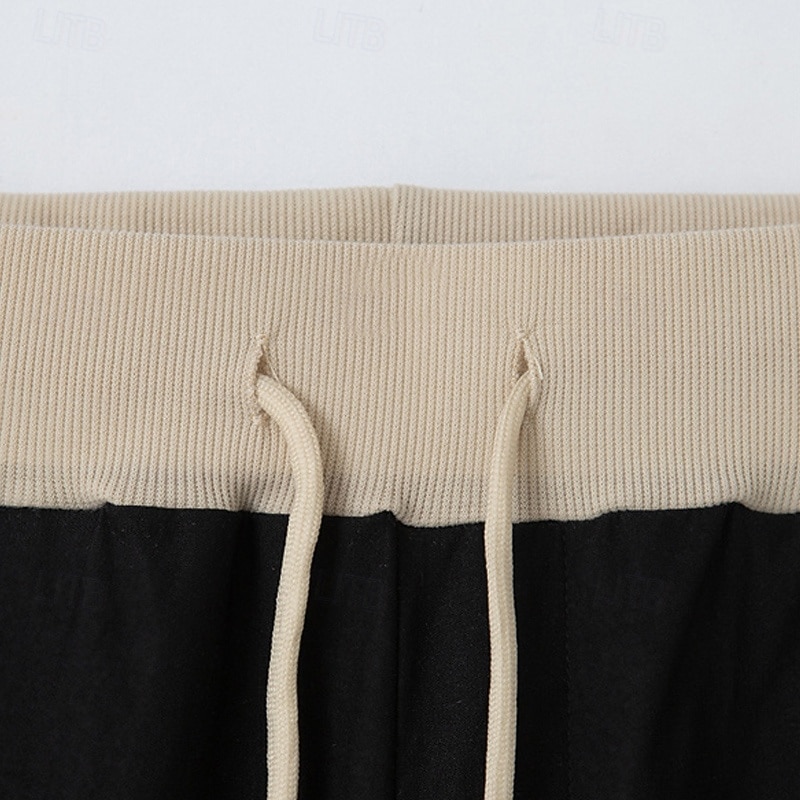 Men's Cargo Pants Trousers Drawstring Elastic Waist Multi Pocket Color Block Wearable Outdoor Daily Camping & Hiking Fashion Classic Black Army Green4