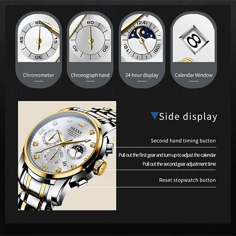 New Olevs Brand Business Men'S Watches Decorative Luminous Chronograph Fashion Trend Simple Quartz Watch Leisure Waterproof Sports Men'S Wrist2
