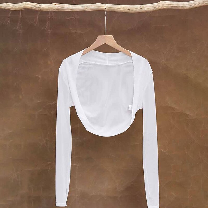 Ballet Shawl Pure Color Splicing Women's Performance Training Long Sleeve High Polyester