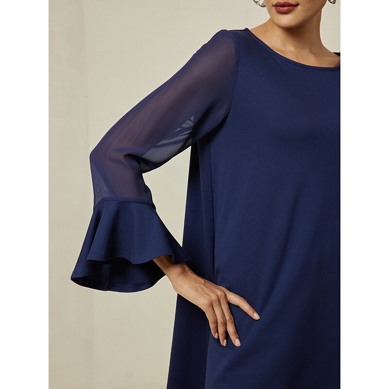 Modal Patchwork Flare Cuff Knitwear Blouse3