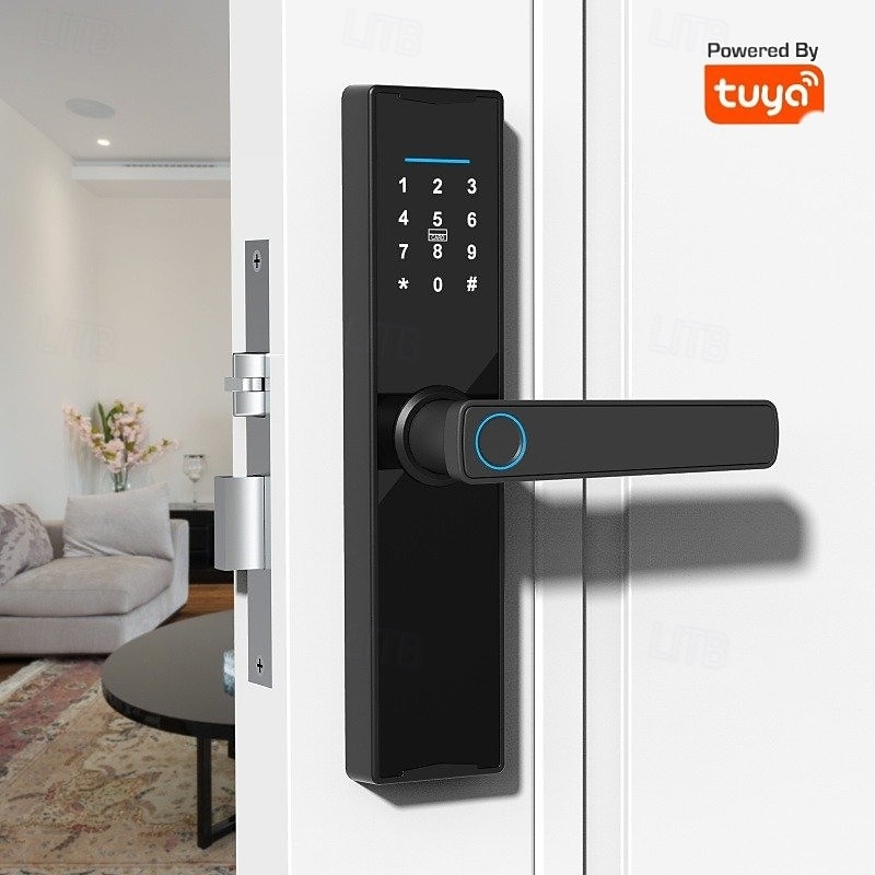 Password Lock Household Wooden Door Fingerprint Lock Anti-theft Door Electronic Lock Tuya Smart Door Lock
