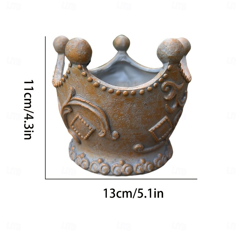 Vintage Resin Planter - Decorative Flower Pot for Succulents & Indoor/Outdoor Gardens, Perfect for Patios, Lawns, and Balconies4