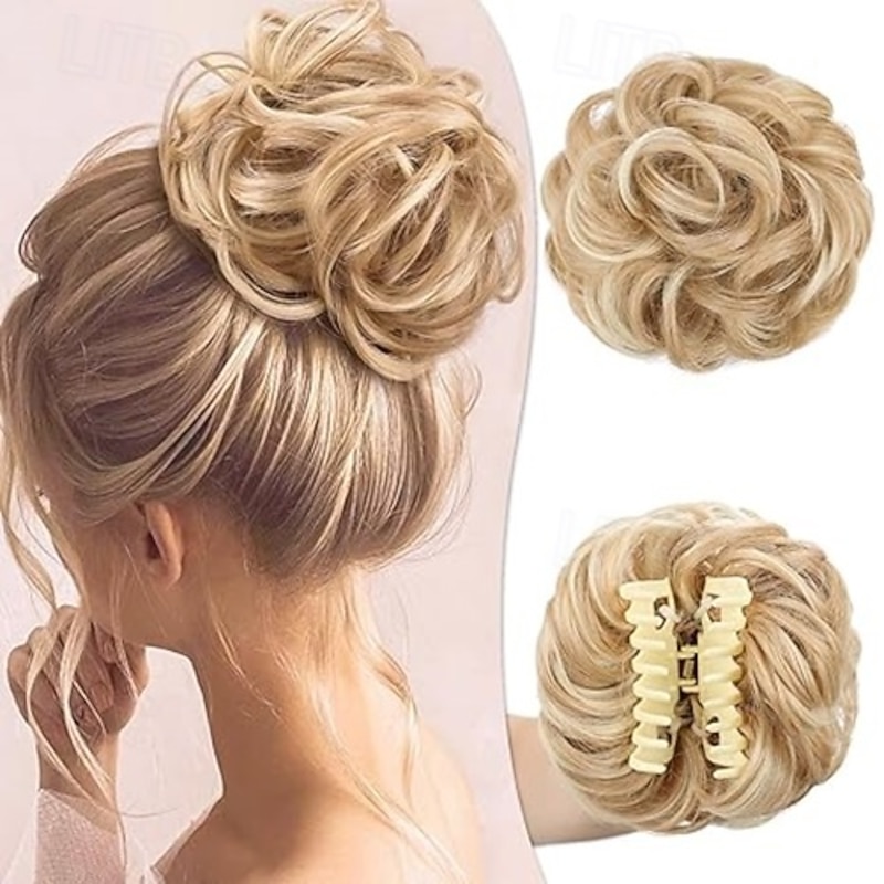 Messy Bun Hair Piece Claw Clip in Buns Ponytail Hair Extension Clip in Hair Piece for Women Girls Scrunchies Extensions