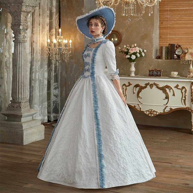 Rococo Victorian Vintage Inspired Dress Cosplay Wigs Party Costume Princess Shakespeare Solid Color Ball Gown Fancy Dress Women's Halloween Carnival Valentine's Day Party Evening Party Masquerade4