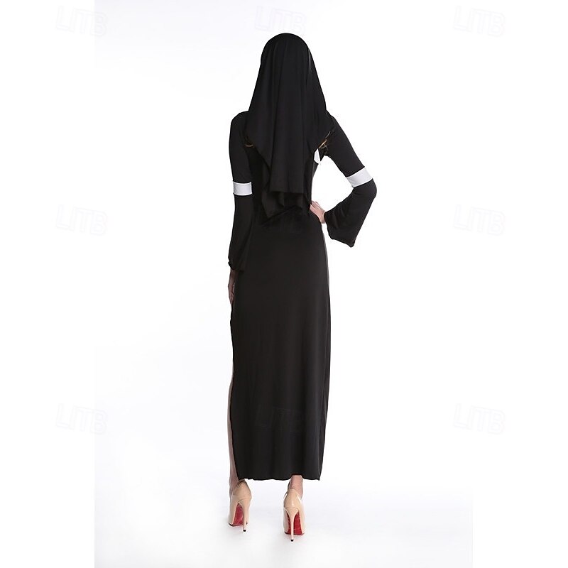 Nun Halloween Cosplay Costume Cosplay Sexy Costume Adults' Women's Halloween Carnival Easy Halloween Costumes Dress Up4
