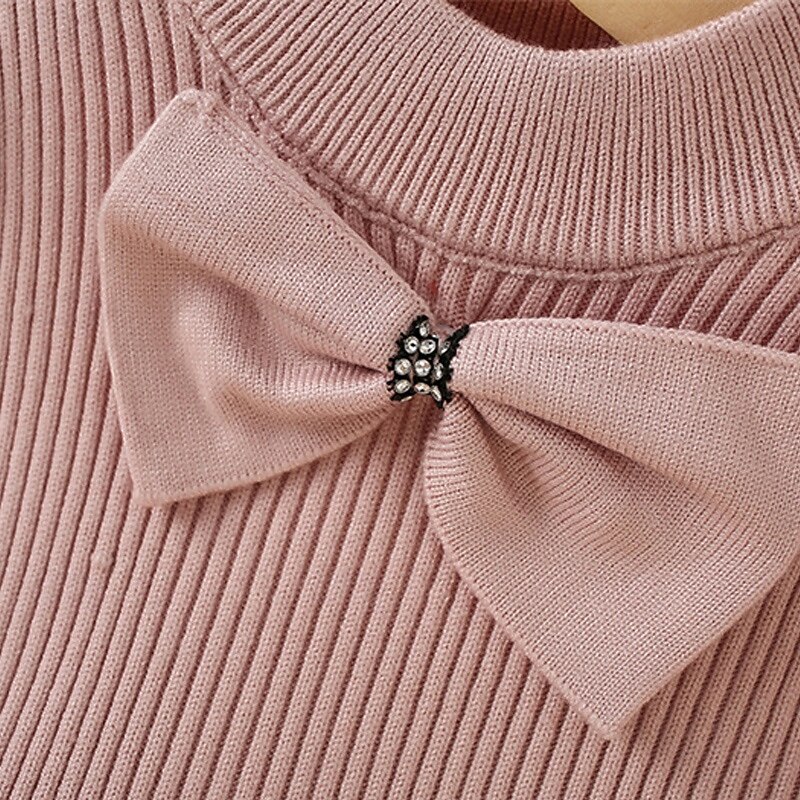 Girls' 3D Multi Color Dress Long Sleeve Fall Winter Vacation Daily Holiday Beautiful Sweet Kids 4-7 Years Sweater Dress Casual Dress A Line Dress Knee-length Regular Fit3