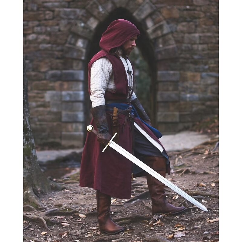 Medieval Renaissance 17th Century Shirt Tunic Ranger Elven Archery Fancy Dress Men's Viking Fantasy Halloween Carnival Masquerade LARP Adults' Shirt4