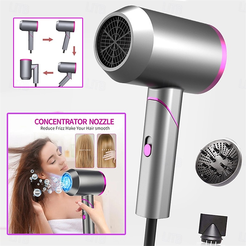 Foldable Portable Hair Dryer Professional Negative Ion High Speed Powerful Blow Dryer