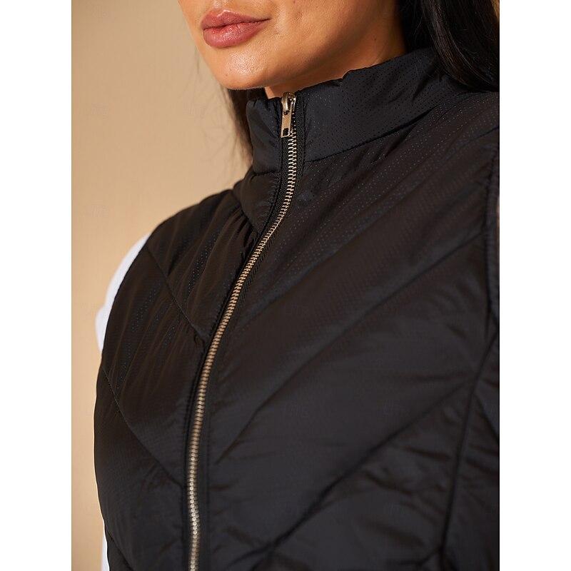 Women's Golf Vest Black Sleeveless Top Ladies Golf Attire Clothes Outfits Wear Apparel4