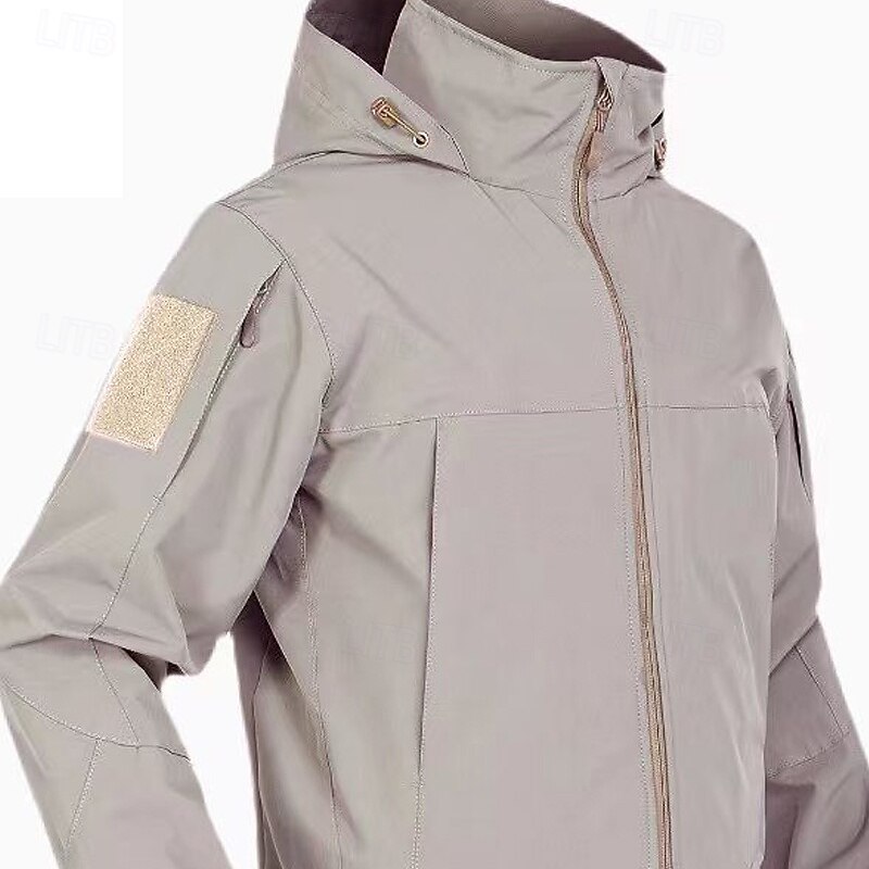 Men's Hiking Jacket Winter Outdoor Windproof Front Zipper Lightweight Jacket Full Zip Camping / Hiking / Caving Black Green Khaki3