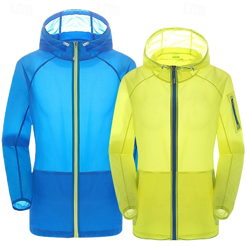 Men's Hiking Jacket Outdoor Sun Protection Breathable Lightweight Jacket Windbreaker Jacket Traveling Black White Pink Royal Blue Blue